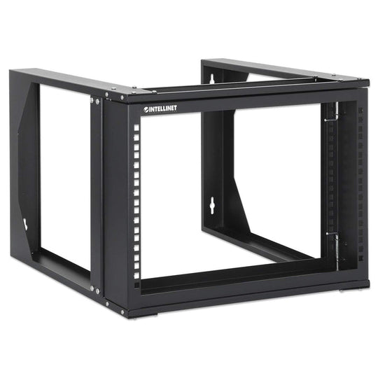 Intellinet 19" Wall Mount Open Frame Network Rack, Front-Hinged Swing Frame - 6U