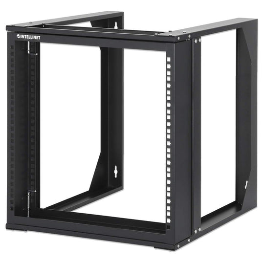 Intellinet 19" Wall Mount Open Frame Network Rack, Front-Hinged Swing Frame - 9U