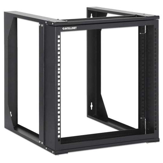 Intellinet 19" Wall Mount Open Frame Network Rack, Front-Hinged Swing Frame - 9U