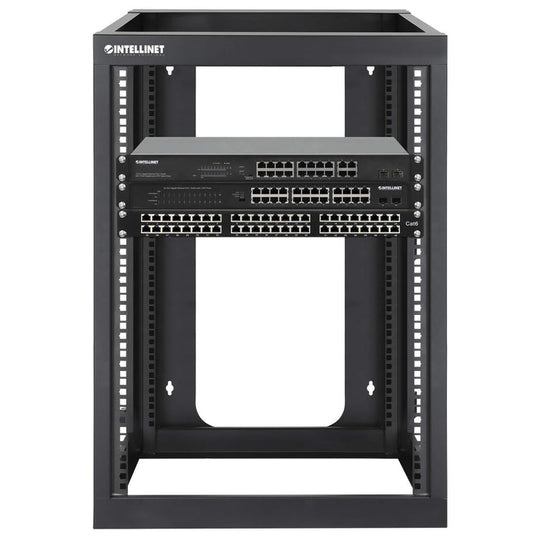 Intellinet 19" Wall Mount Open Frame Network Rack, Rear-hinged Swing Frame - 15U