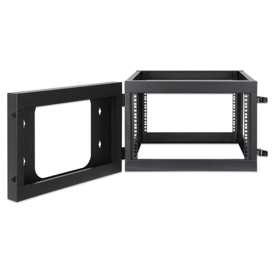 Intellinet 19" Wall Mount Open Frame Network Rack, Rear-hinged Swing Frame - 6U