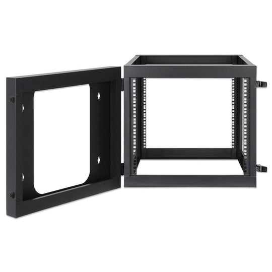 Intellinet 19" Wall Mount Open Frame Network Rack, Rear-hinged Swing Frame - 9U