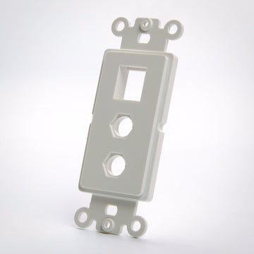 Vanco 820325 Dual F Port and 1 Port Keystone Plate Decor Insert