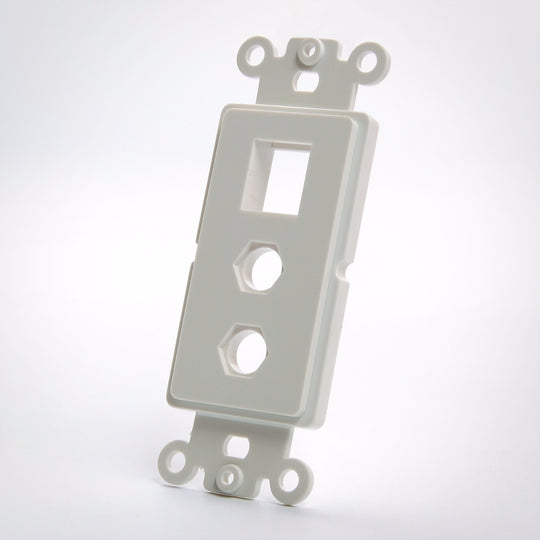 Vanco 820325 Dual F Port and 1 Port Keystone Plate Decor Insert