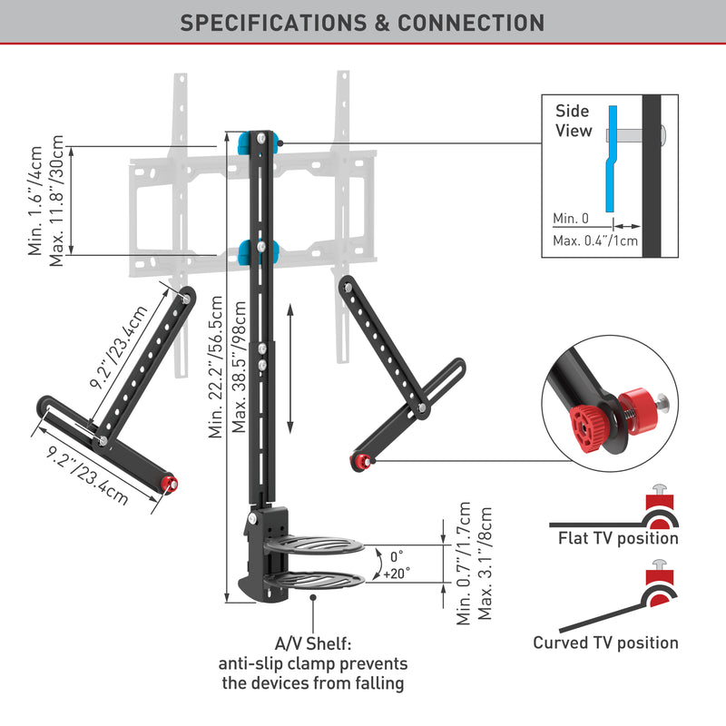 Barkan Universal A/V Shelf & Soundbar Mount