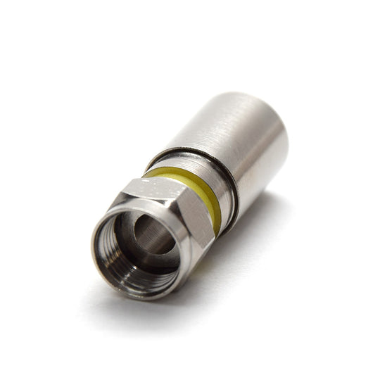 Vertical Cable RG6 Quad Shield F-Type Coaxial Compression Connector