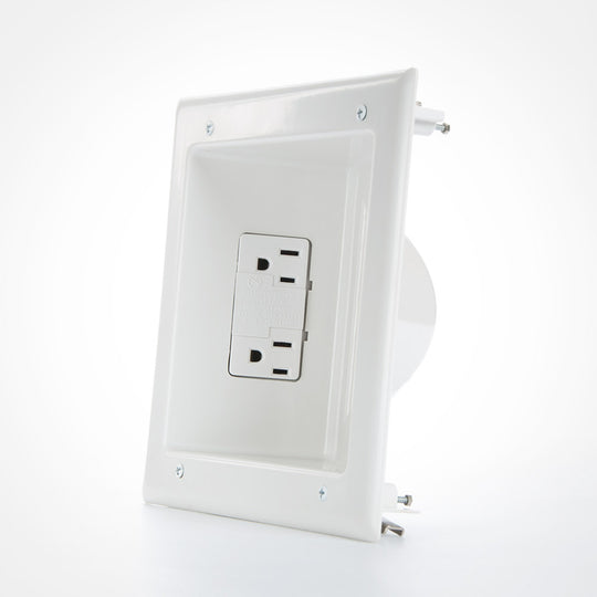 DataComm Recessed Low Voltage Media Plate w/ Duplex Surge Suppressor