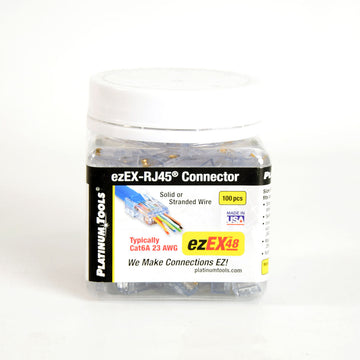 Platinum Tools 202048J Cat6A ezEX™48 ezEX-RJ45® Connector 100 Pack