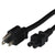 World Cord NEMA 5-15P to C5 10A 125V 18/3 SVT Power Cord - Black
