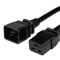 World Cord C19 C20 20A 250V 12/3 SJT Power Cord - Black