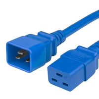 World Cord C19 C20 20A 250V 12/3 SJT Power Cord - Blue