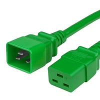 World Cord C19 C20 20A 250V 12/3 SJT Power Cord - Green
