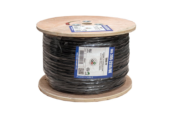 Vertical Cable High Strand Audio Cable, UV Rated Outer Jacket, 12AWG, 4 Conductor, Stranded (65 Strand), PVC Jacket, 500ft Spool