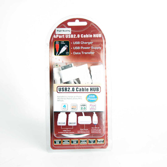4 Port USB 2.0 Squid Hub - Mini-B 5 Pin, 30-Pin, (2) Female USB