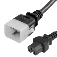 World Cord P-Lock C20 to C15 15A 250V 14/3 SJT Power Cord - Black