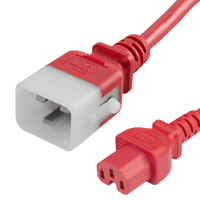 World Cord P-Lock C20 to C15 15A 250V 14/3 SJT Power Cord - Red
