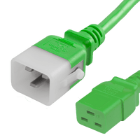 World Cord P-Lock C20 to C19 20A 250V 12/3 SJT Power Cord - Green