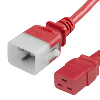 World Cord P-Lock C20 to C19 20A 250V 12/3 SJT Power Cord - Red