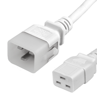 World Cord P-Lock C20 to C19 20A 250V 12/3 SJT Power Cord - White