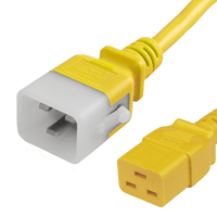 World Cord P-Lock C20 to C19 20A 250V 12/3 SJT Power Cord - Yellow