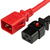 World Cord 2FT P-Lock C20 to Locking C19, 20A 12/3 SJT, Red Power Cord - Red