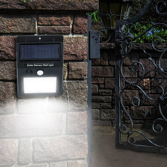 6LED Wallmount Solar Sensor LED Light 1W 120LM, 3pc Set