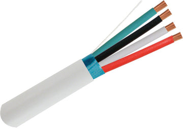 Vertical Cable 16/4 CL3P, CMP Plenum Rated, Shielded, Stranded, Bare Copper, Pull Box, White - 500ft