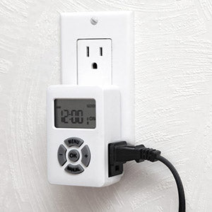 Weekly Digital Timer AM/PM Display Single 3-Prong Outlet