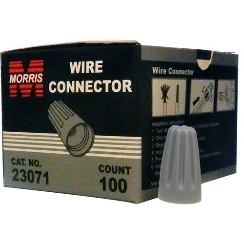 Morris 23071 Screw-On Wire Connectors P1 Gray Boxed 100 Pack