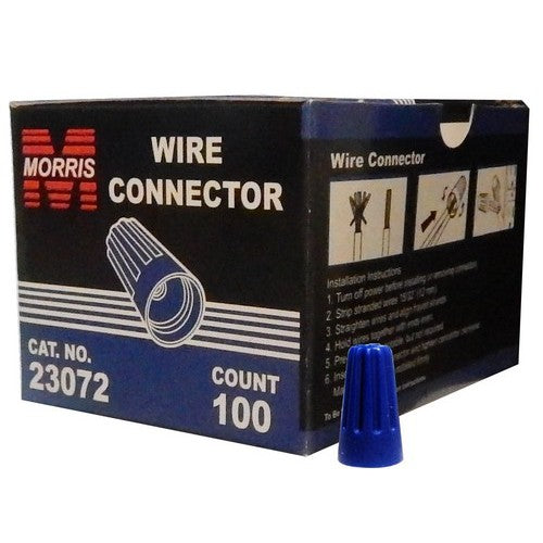 Morris 23072 Screw-On Wire Connectors P2 Blue Boxed 100 Pack