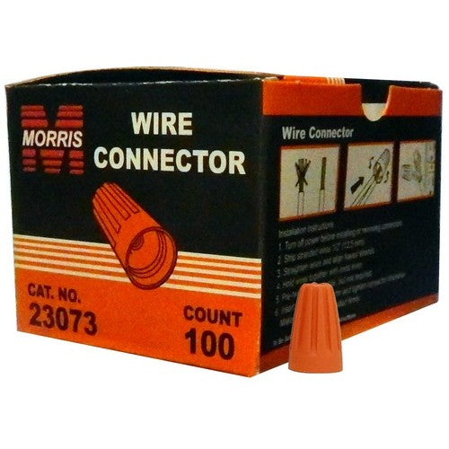 Morris 23073 Screw-On Wire Connectors P3 Orange Boxed 100 Pack