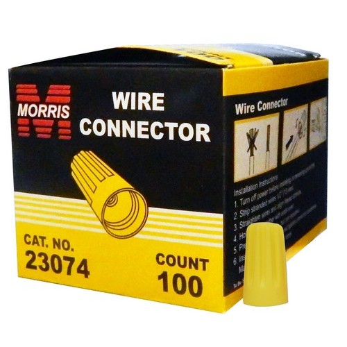 Morris 23074 Screw-On Wire Connectors P4 Yellow Boxed 100 Pack