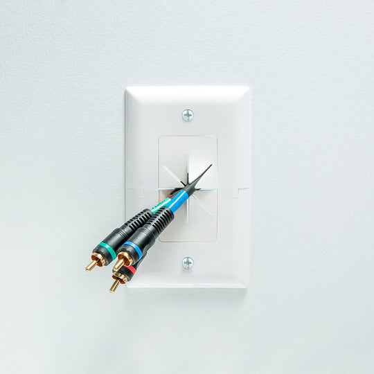 DataComm Split Wall Plate with Flexible Opening