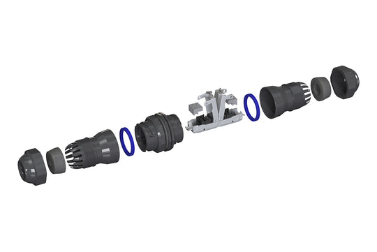 Vertical Cable Coupler Module, IDC-to-IDC Splice, CAT6A STP, Panel Mounting, IP68
