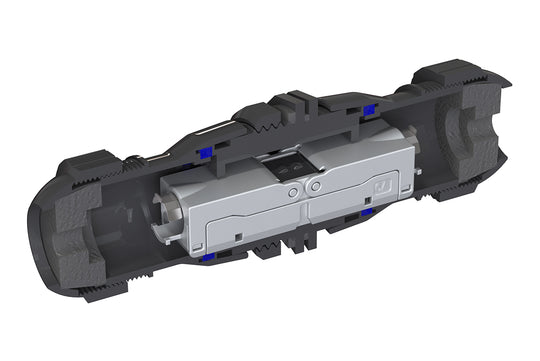 Vertical Cable Coupler Module, IDC-to-IDC Splice, CAT6A STP, Panel Mounting, IP68