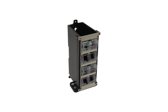 Vertical Cable DIN-Rail Keystone Module Box, 35-mm, 8-position, Grounding, Swingable