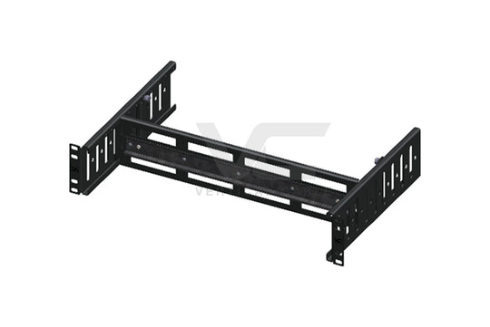Vertical Cable DIN-Rail to Equipment Rack Adapter Bracket, Foldable, 2-RMU, 8-in Deep