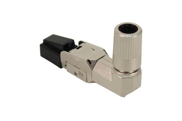 Vertical Cable Modular Plug, 8P8C, CAT6A, STP, Ruggedized, Field-Terminatable, 90-Deg Variable Direction - 10 Pack