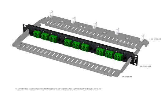 Vertical Cable Optical Fiber Rack-Mount Panel, LGX, Three-Position, Front and Rear CMB, 1U