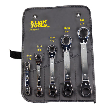 Klein Tools 68245 Reversible Ratchet Box Wrench Set, 5 Piece