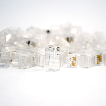 Cat6 RJ45 Connector for 23AWG Round Solid/Stranded Cable - 100pk