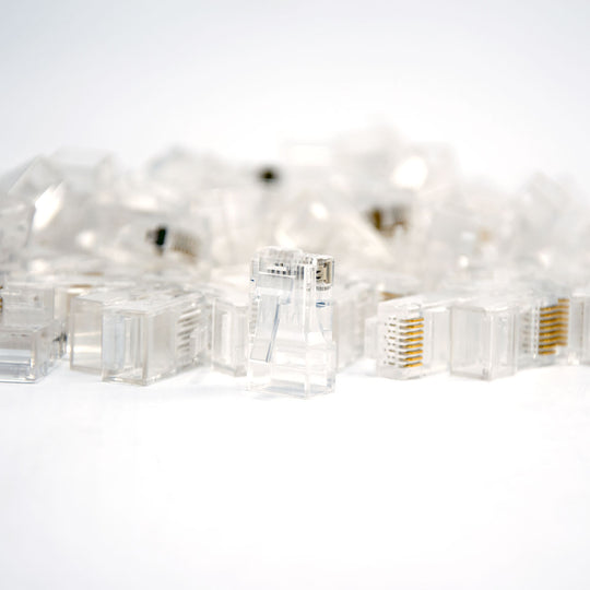 Cat6 RJ45 Connector for 23AWG Round Solid/Stranded Cable - 100pk