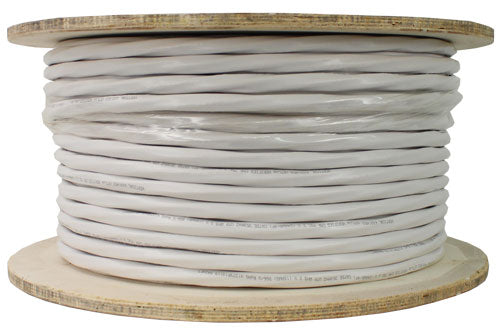 Vertical Cable Bundled Cable, 2 x RG6U (CCS) Standard Shield w/ 2 x CAT5E, 350Mhz, 24AWG, UTP, Solid, PVC Jacket, 500ft Spool, White