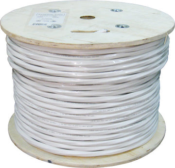 Vertical Cable Bundled Cable, 1 x RG6U (CCS) Standard Shield w/ 1 x CAT5E, 350Mhz, 24AWG, UTP, Solid, PVC Jacket, 500ft Spool, White