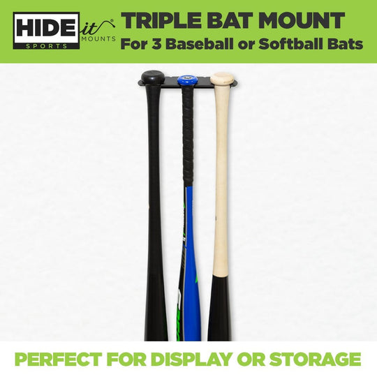 HIDEit Triple Bat | Universal Baseball Bat Mount