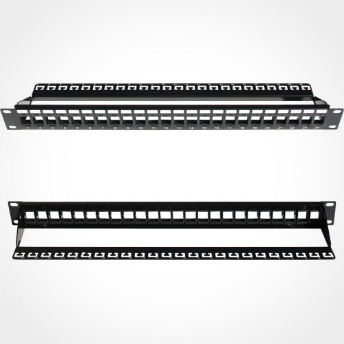 Vertical Cable Blank Patch Panel with Cable Manager - 24 Port