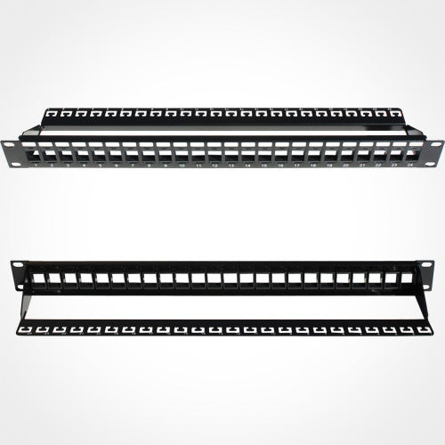 Vertical Cable Blank Patch Panel with Cable Manager - 24 Port