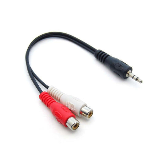 3.5mm Stereo Male to (2) RCA Female Adapter - 6 Inch Cable
