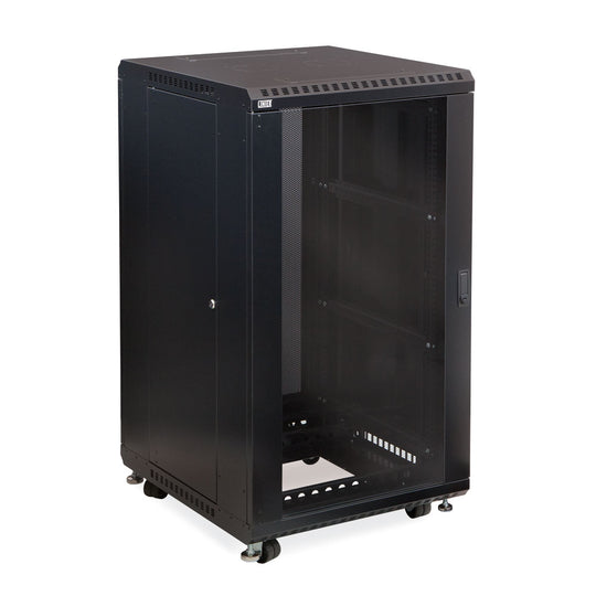 Kendall Howard LINIER Server Cabinet - Glass/Vented Doors - 24" Depth - (22U-45U)