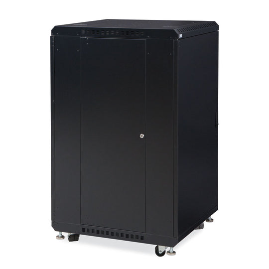 Kendall Howard LINIER Server Cabinet - Solid/Convex Doors - 24" Depth - (22U-42U)